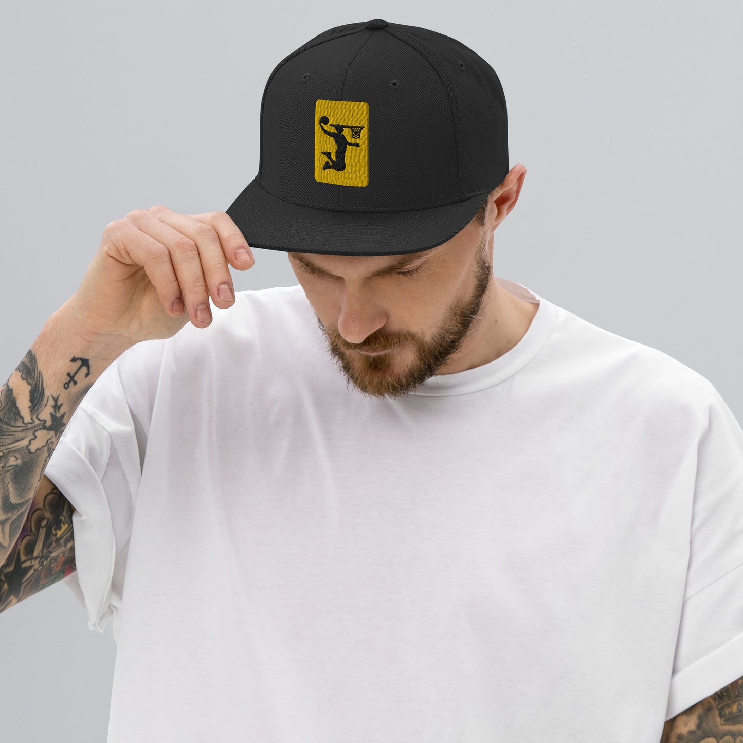 Embroidered Nu Dunkman Gold Patch Snap Back