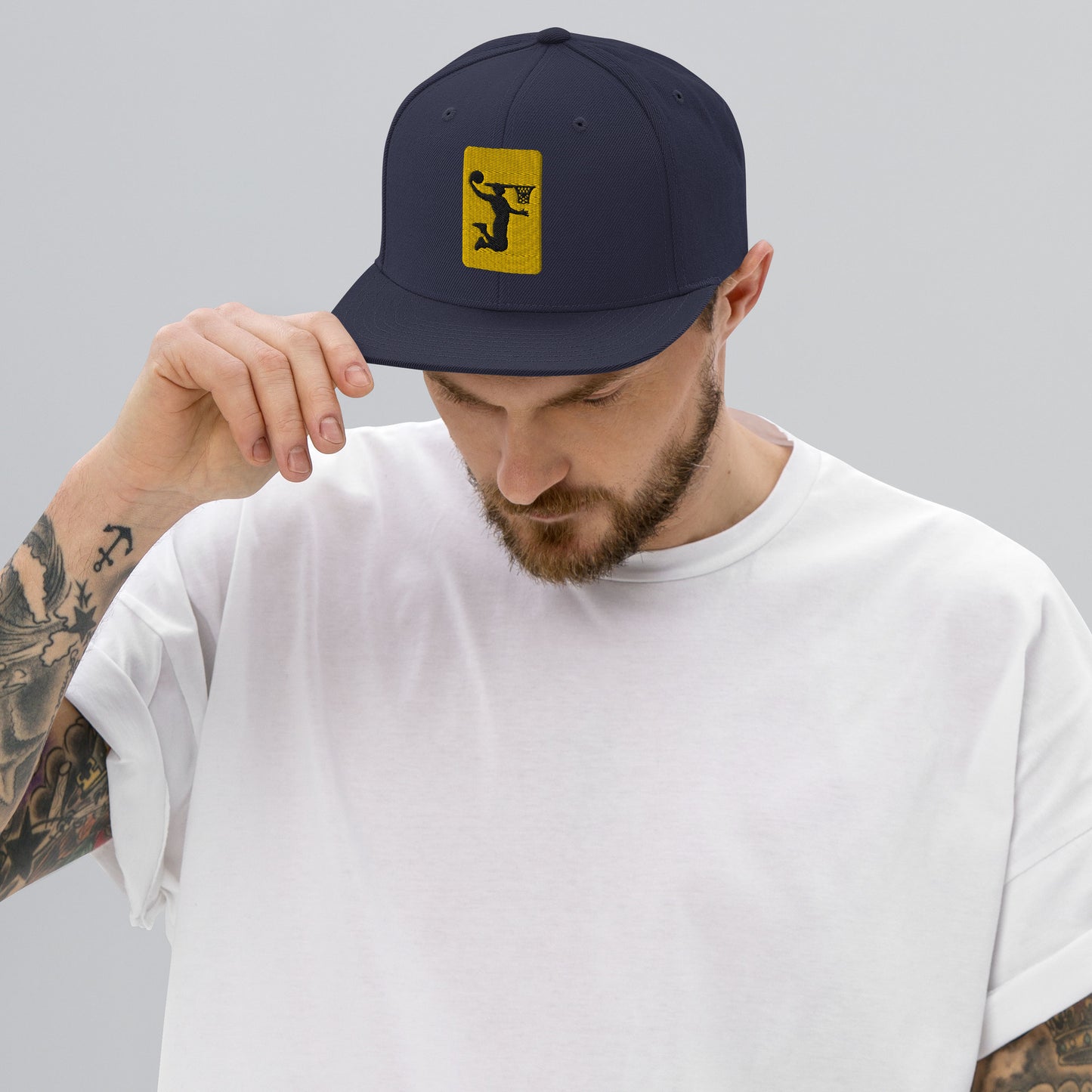 Embroidered Nu Dunkman Gold Patch Snap Back