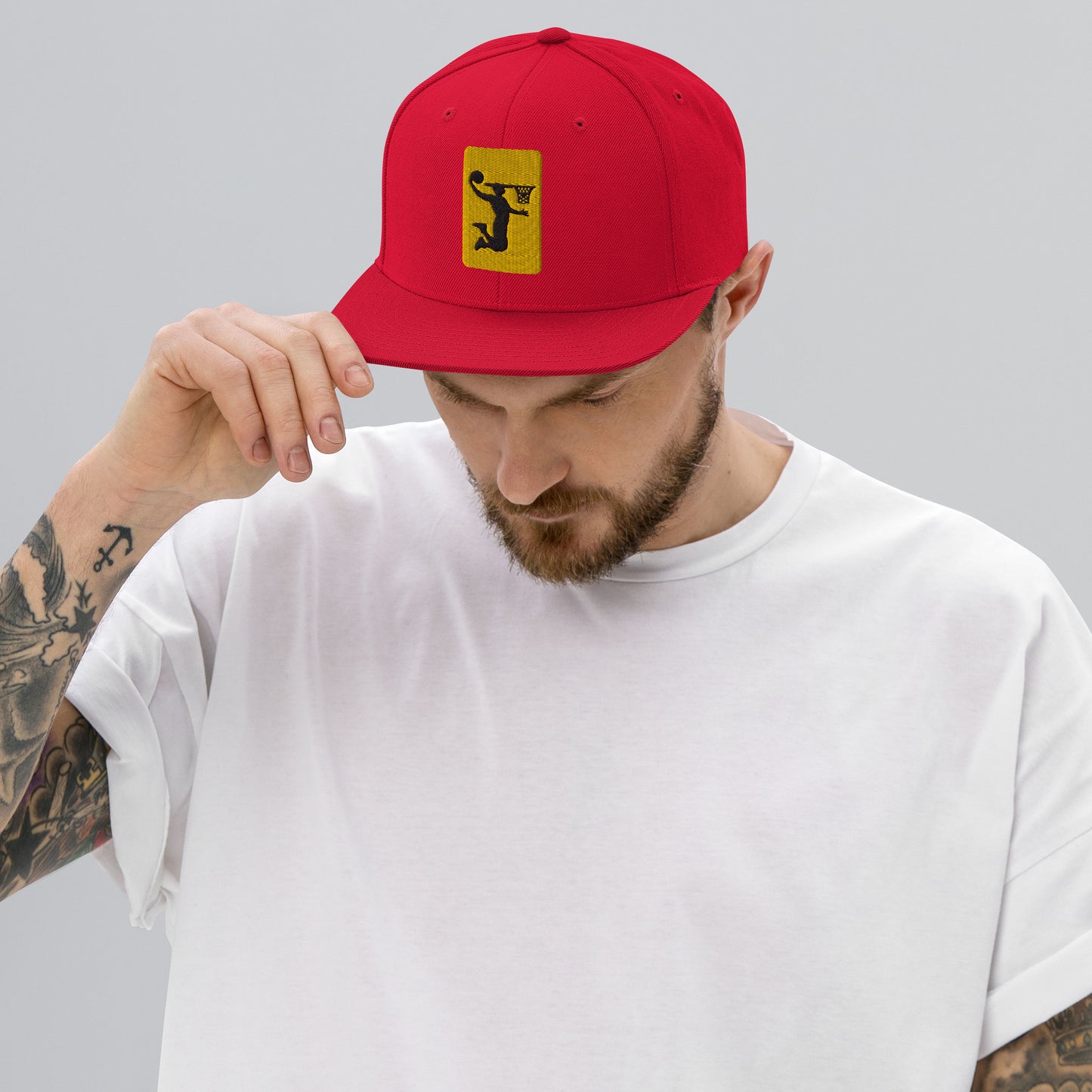 Embroidered Nu Dunkman Gold Patch Snap Back