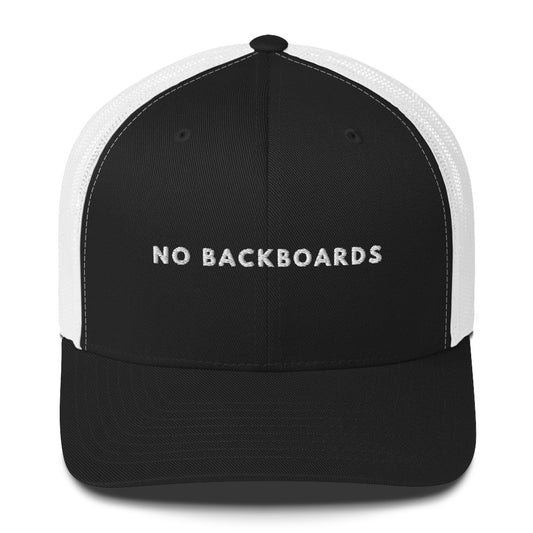 Embroidered Slim Font No Backboards White Trucker Cap