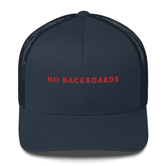 Embroidered Slim Font No Backboards Red Trucker Cap