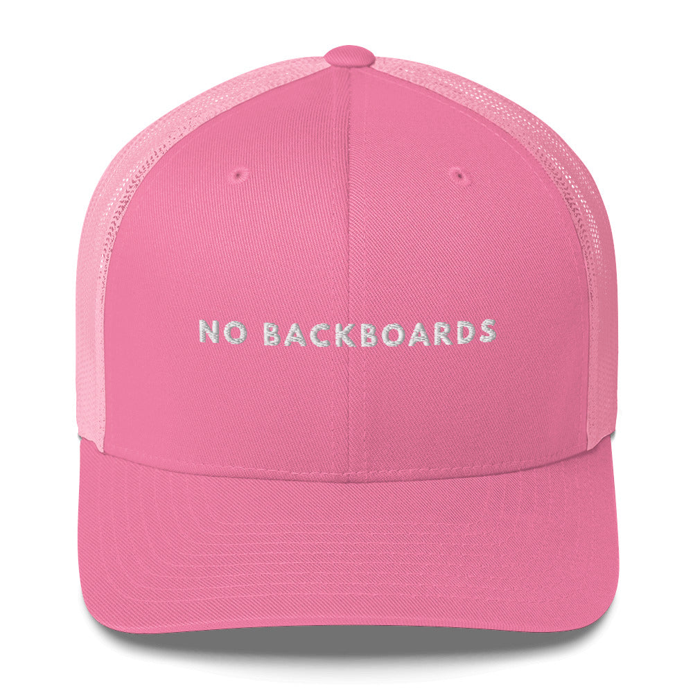 Embroidered Slim Font No Backboards White Trucker Cap