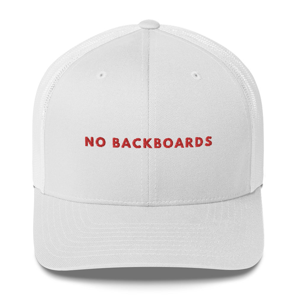 Embroidered Slim Font No Backboards Red Trucker Cap