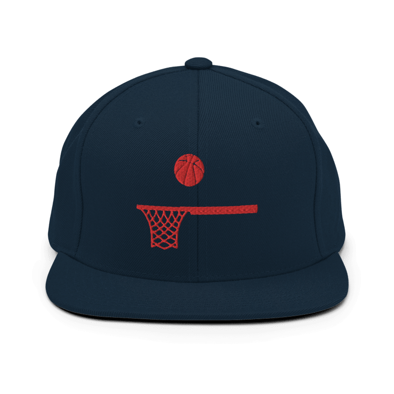 Embroidered Red Ball and Hoop Snap Back