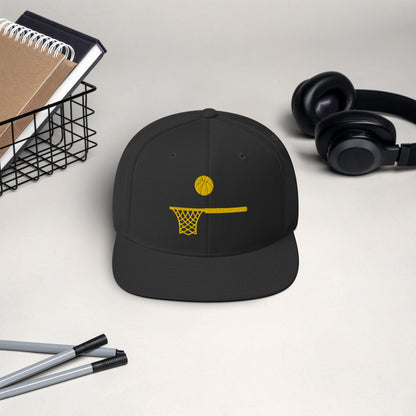 Embroidered Gold Ball and Hoop Snap Back