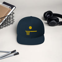 Embroidered Gold Ball and Hoop Snap Back