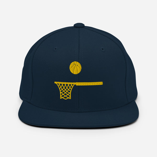 Embroidered Gold Ball and Hoop Snap Back