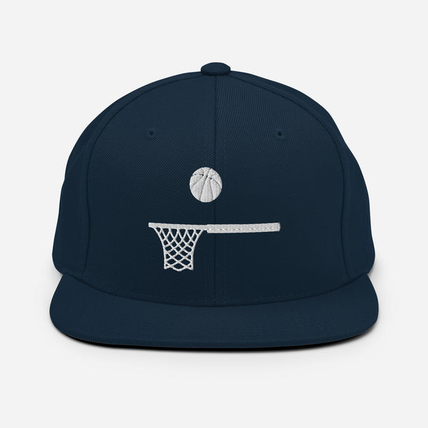 Embroidered White Ball and Hoop Snap Back