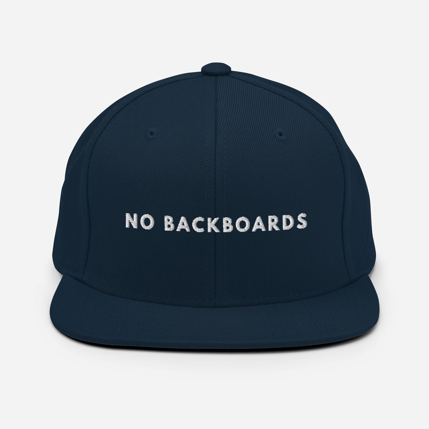 Embroidered Slim Font No Backboards White Snap Back