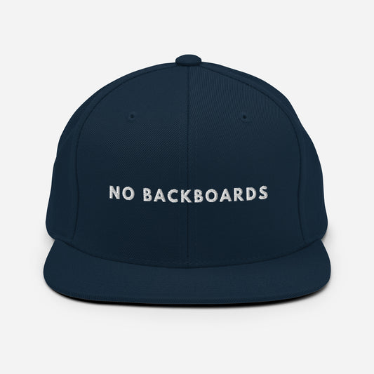 Embroidered Slim Font No Backboards White Snap Back