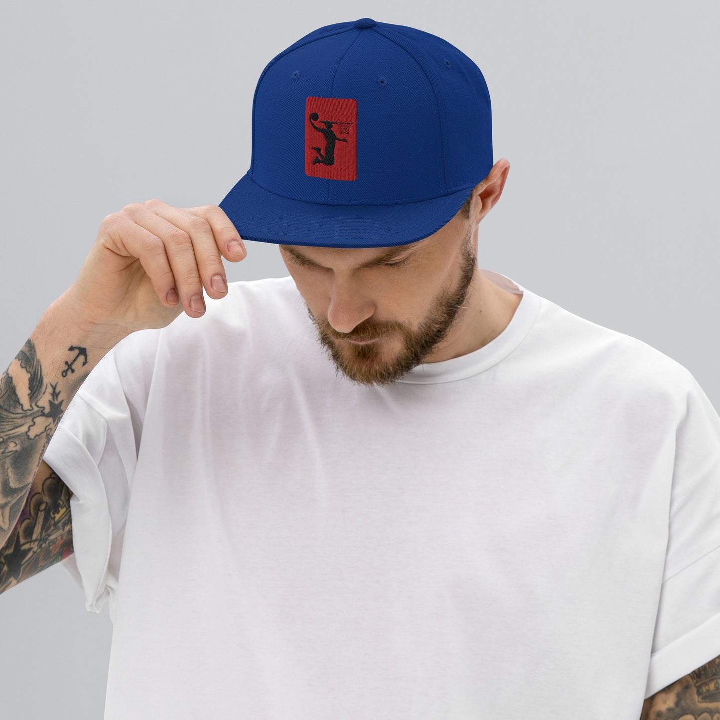 Embroidered Nu Dunkman Red Patch Snap Back