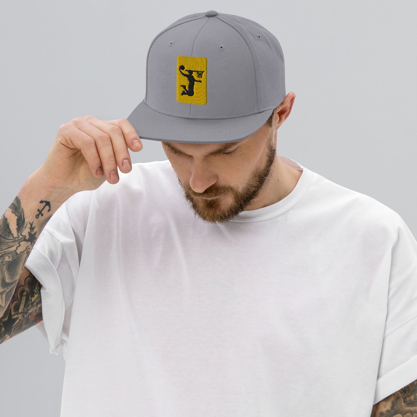 Embroidered Nu Dunkman Gold Patch Snap Back