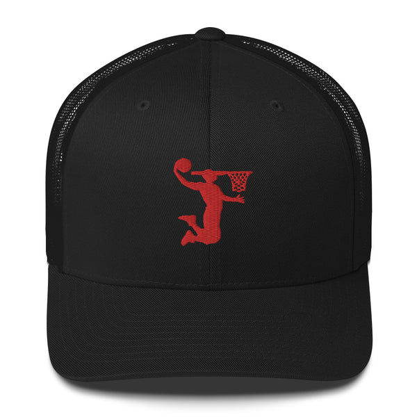 Embroidered Red Nu Dunkman Trucker Cap