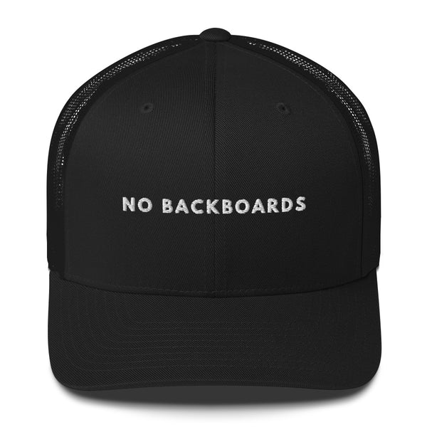 Embroidered Slim Font No Backboards White Trucker Cap