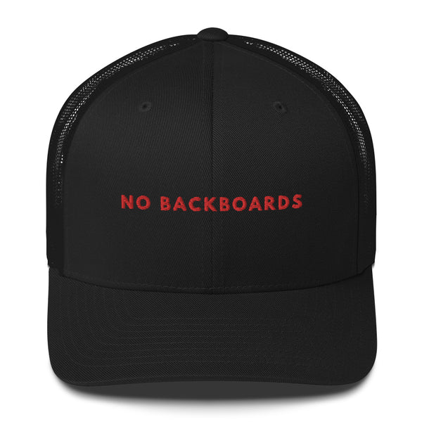 Embroidered Slim Font No Backboards Red Trucker Cap