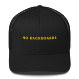 Embroidered Slim Font No Backboards Gold Trucker Cap