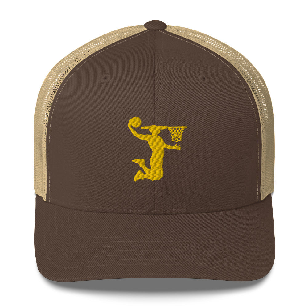 Embroidered Gold Nu Dunkman Trucker Cap