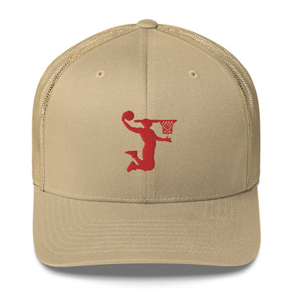 Embroidered Red Nu Dunkman Trucker Cap