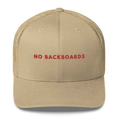 Embroidered Slim Font No Backboards Red Trucker Cap