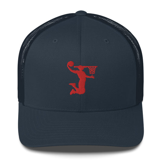 Embroidered Red Nu Dunkman Trucker Cap