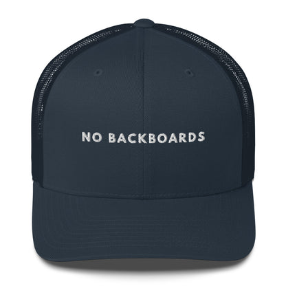 Embroidered Slim Font No Backboards White Trucker Cap