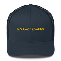 Embroidered Slim Font No Backboards Gold Trucker Cap