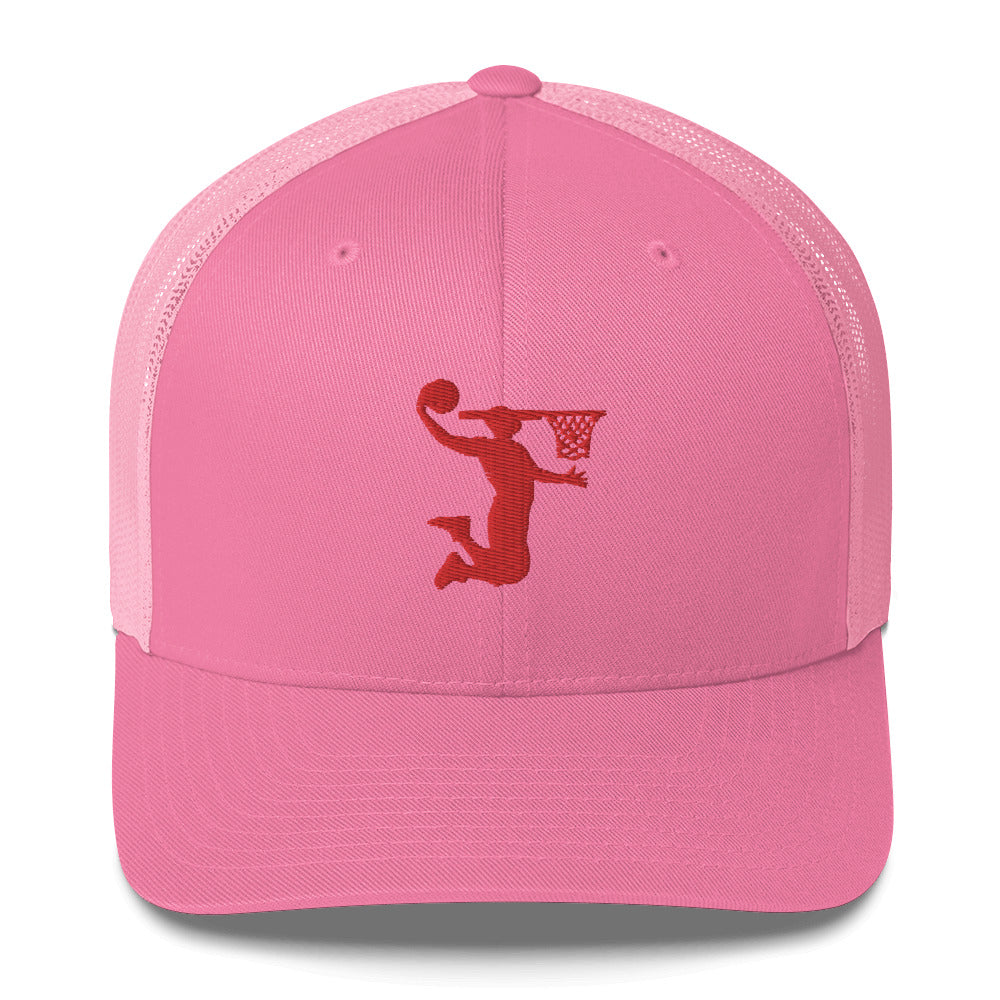 Embroidered Red Nu Dunkman Trucker Cap
