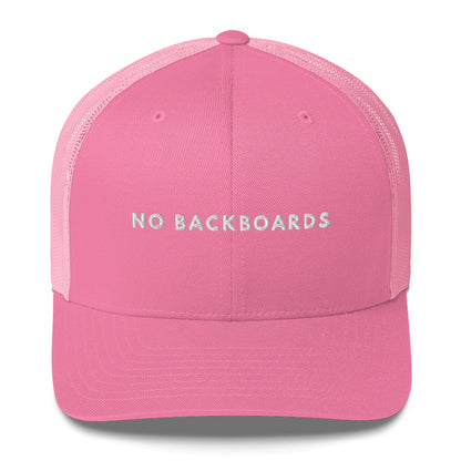 Embroidered Slim Font No Backboards White Trucker Cap