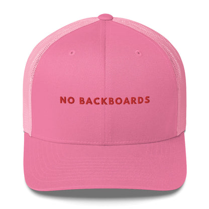 Embroidered Slim Font No Backboards Red Trucker Cap