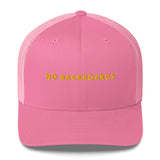 Embroidered Slim Font No Backboards Gold Trucker Cap