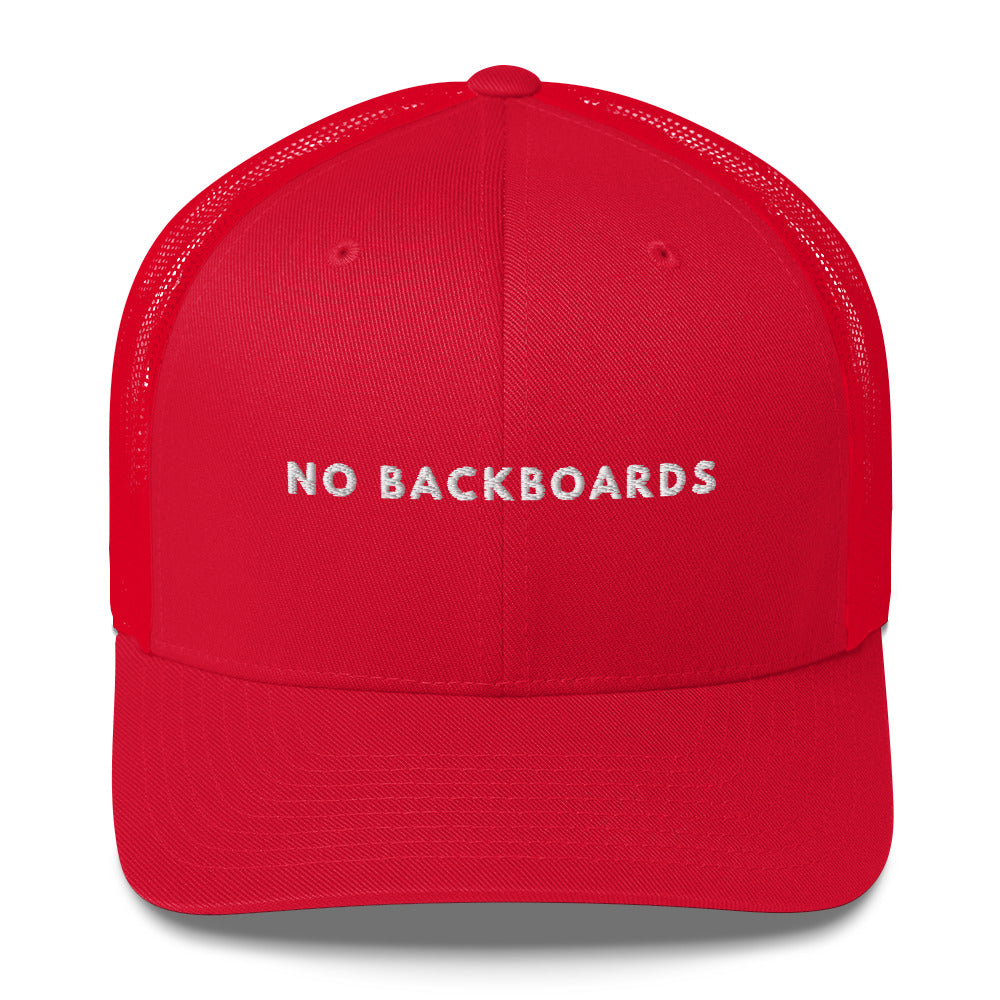Embroidered Slim Font No Backboards White Trucker Cap