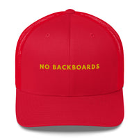 Embroidered Slim Font No Backboards Gold Trucker Cap