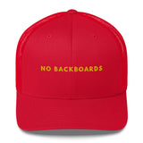 Embroidered Slim Font No Backboards Gold Trucker Cap