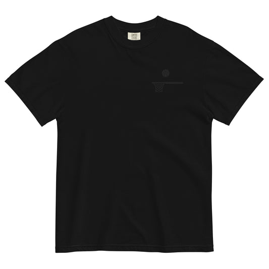 Embroidered Ball and Hoop Black Thick T