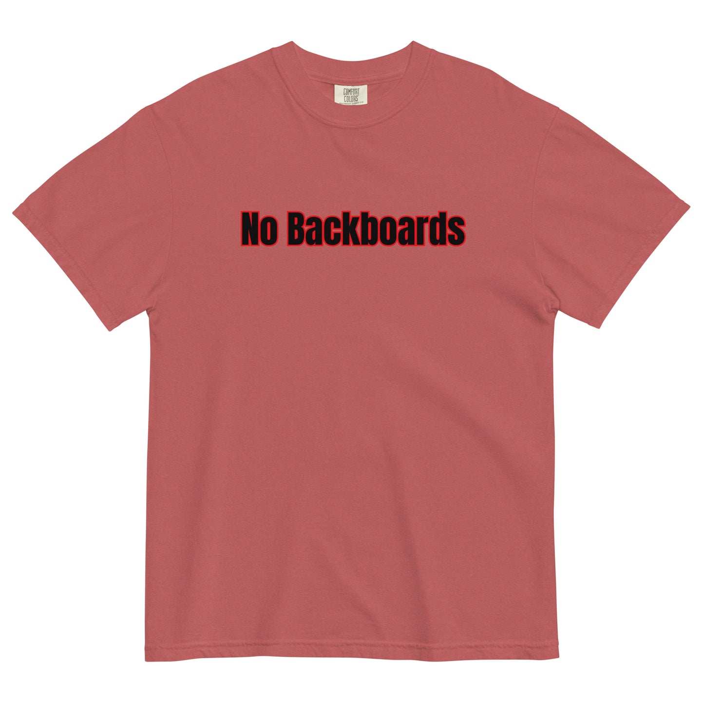 No Backboard Thick Ts - Black Red Boarder