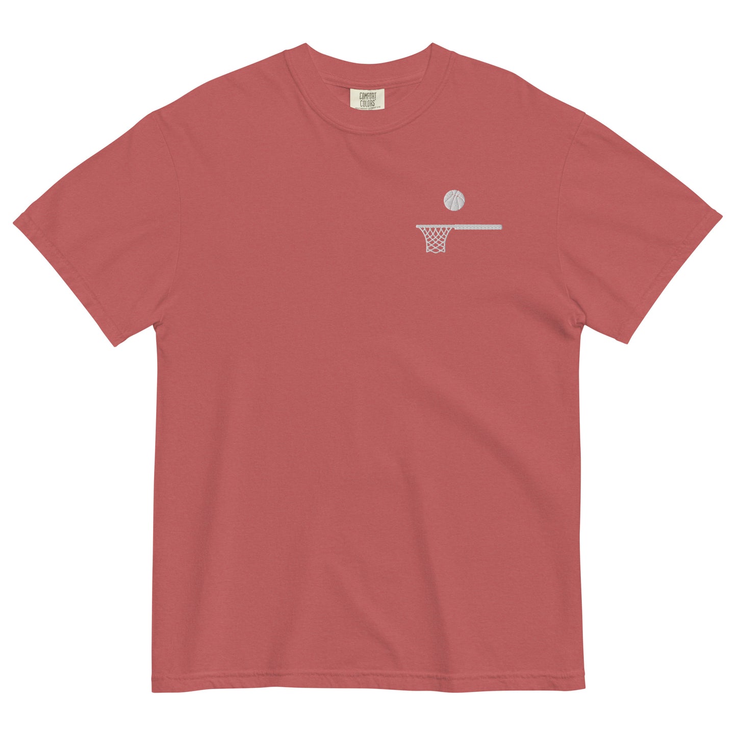 Embroidered Ball and Hoop White Thick T
