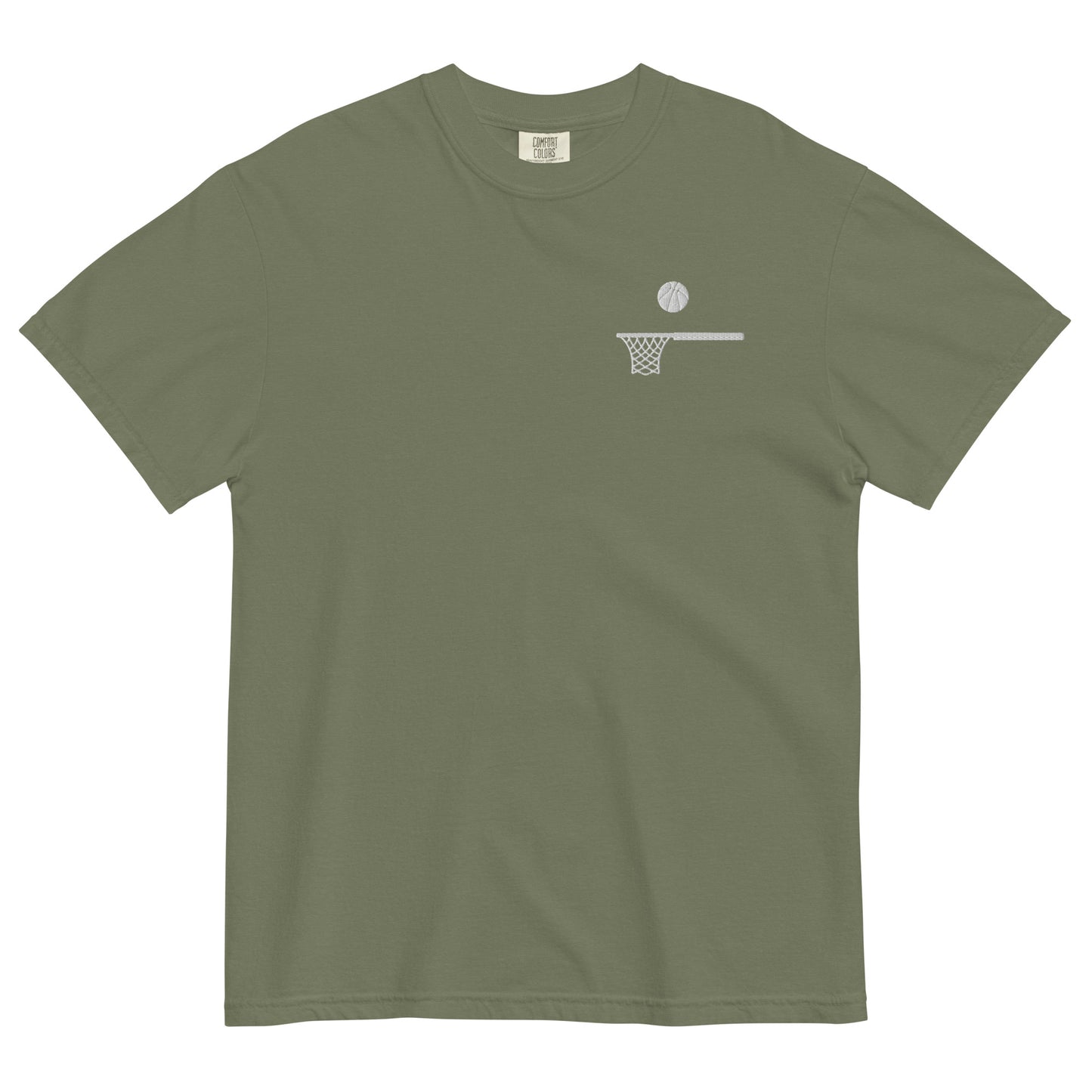 Embroidered Ball and Hoop White Thick T