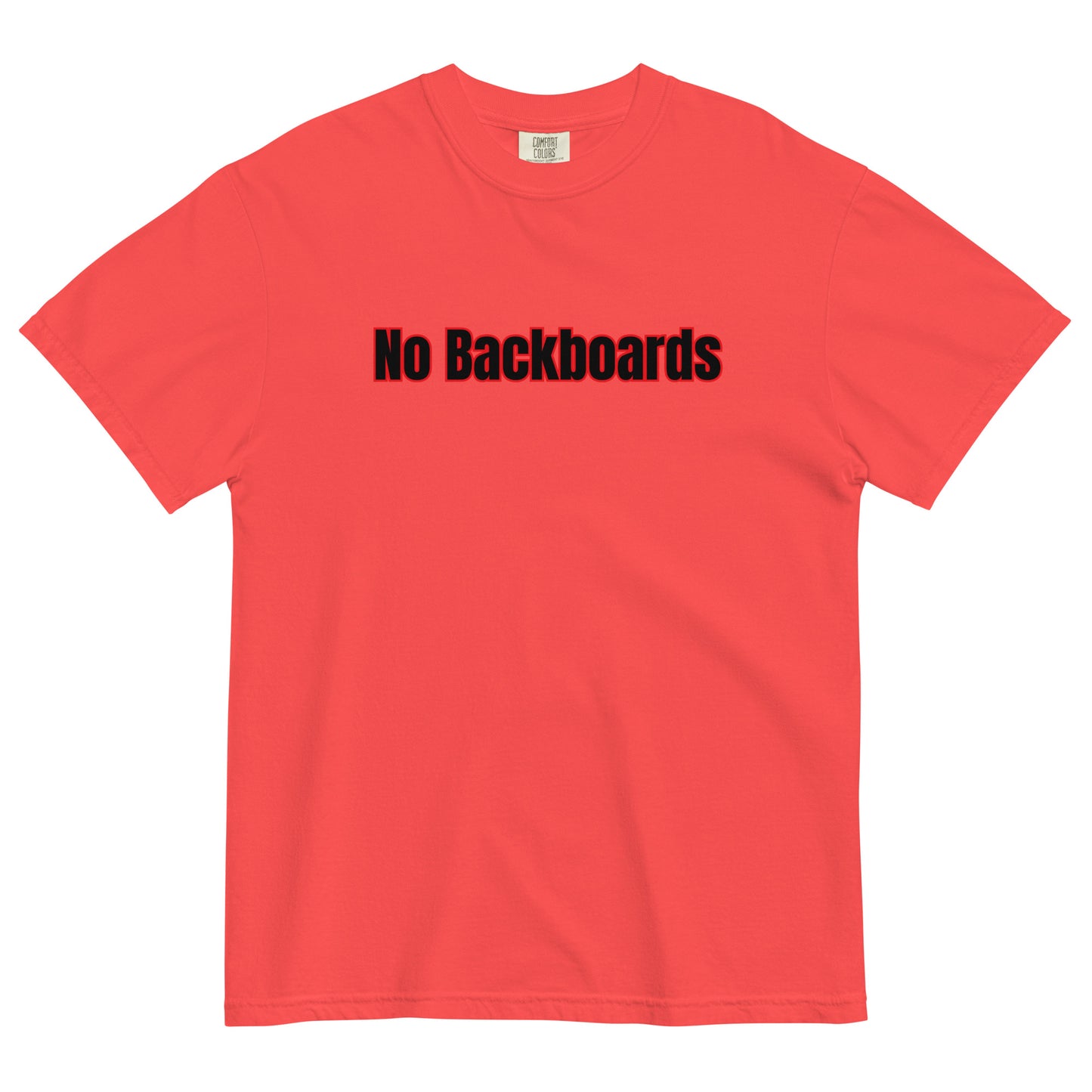 No Backboard Thick Ts - Black Red Boarder