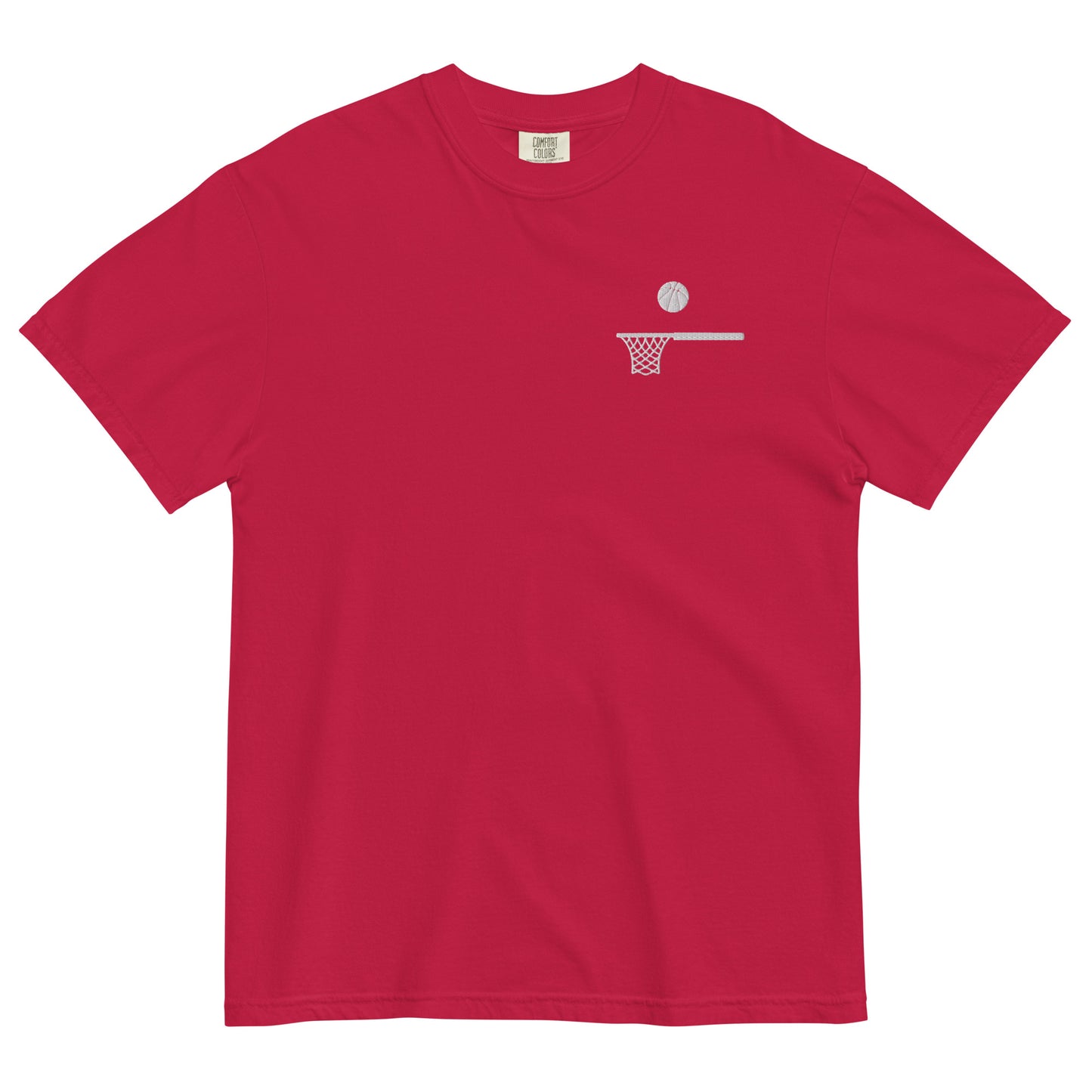 Embroidered Ball and Hoop White Thick T