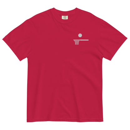 Embroidered Ball and Hoop White Thick T