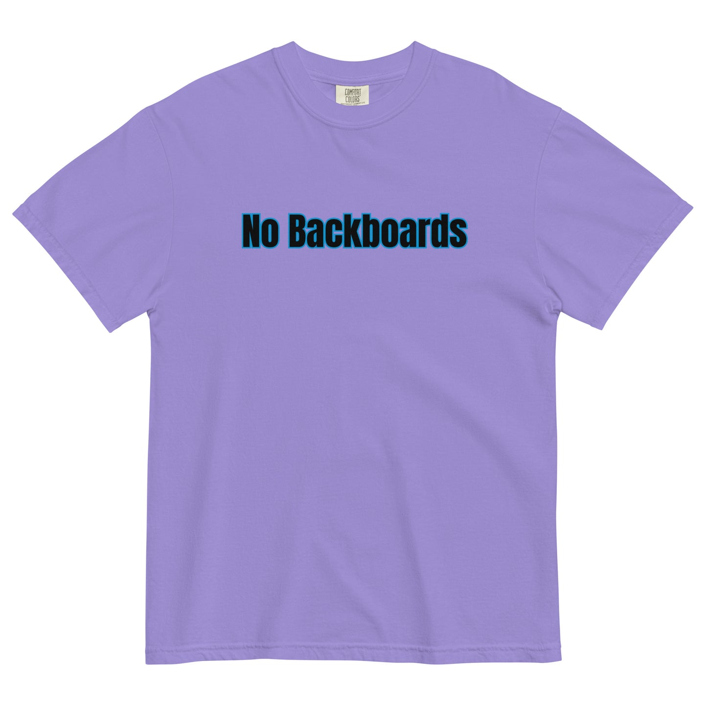 No Backboard Thick Ts - Black Blue Boarder