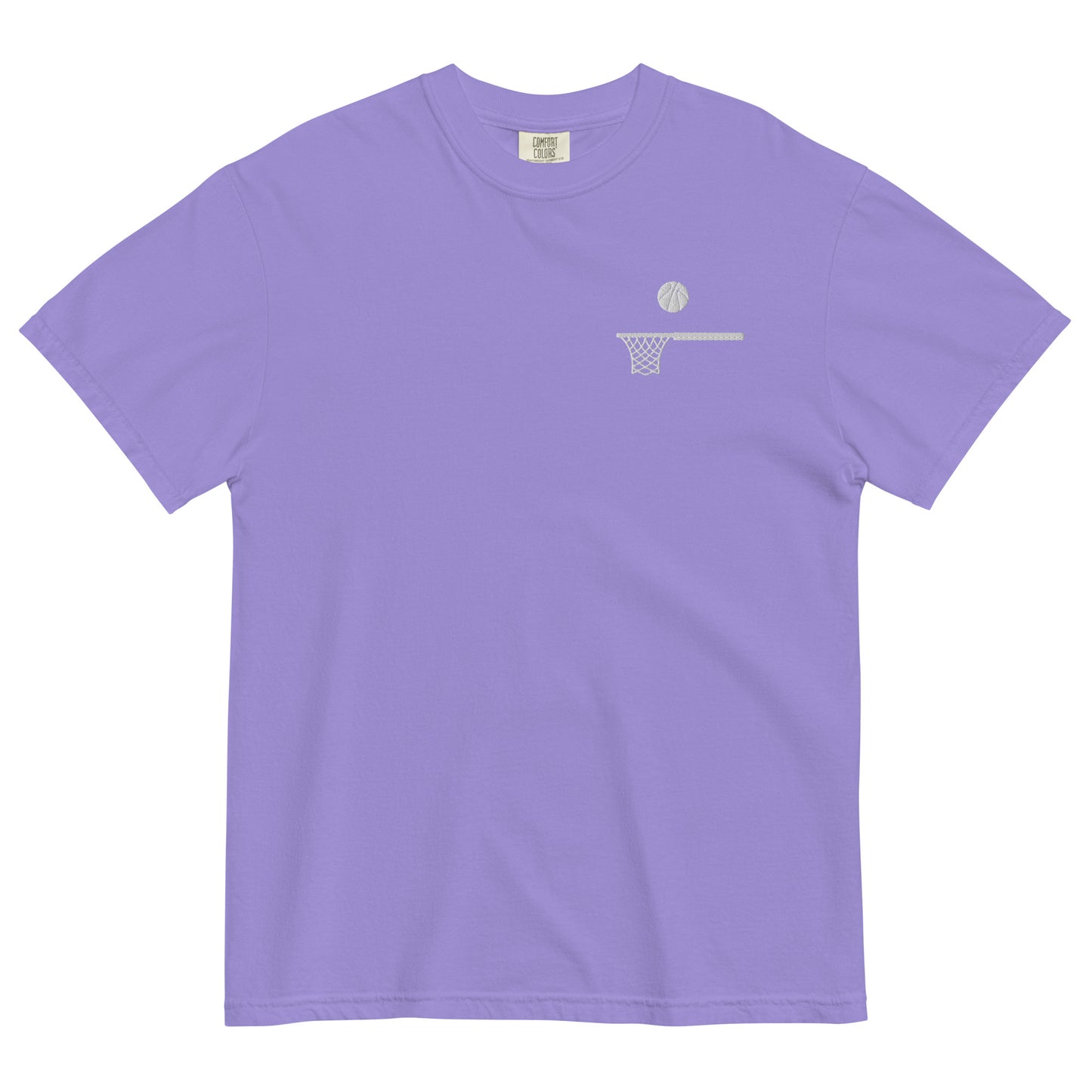 Embroidered Ball and Hoop White Thick T