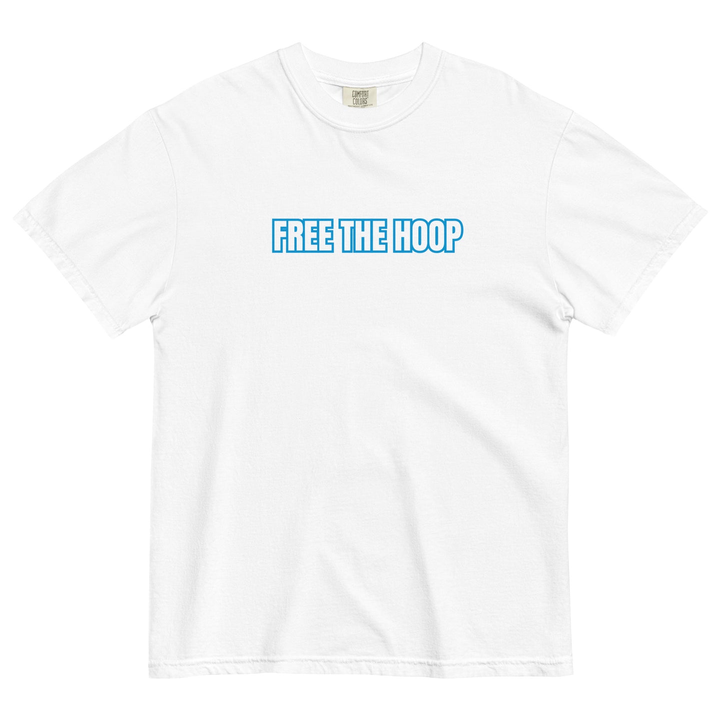 FREE THE HOOP - Thick T - White Blue Boarder