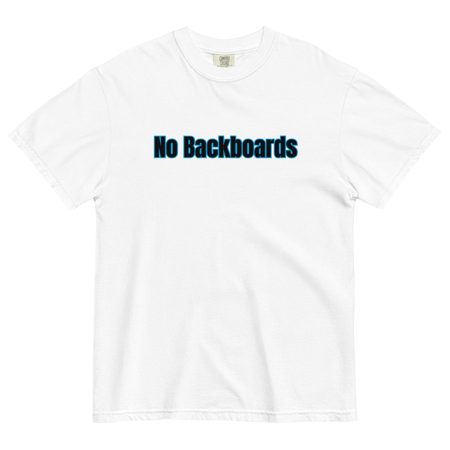 No Backboard Thick Ts - Black Blue Boarder