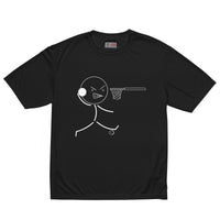 Big Head Stick Man Hoop-In-T :  Black